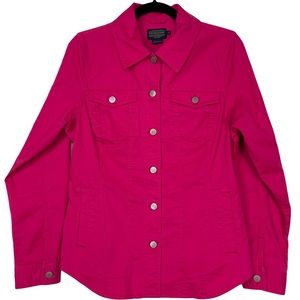 Pendleton Pink Denim Jacket Silver Button-down High Quality Woolen Mill Tee-Pee